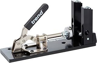 Trend Pocket Hole Jig Kit with Dual Column Jig, Face Clamp, HSS Drill Bit & Depth Setting Collar, 2 Square Bit Drives & 100 Pocket Hole Screws, PH/JIG