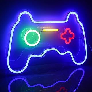 Ineonlife Game Neon Signs LED Neon Lights Wall Art Blue Night Light for Kids Game Room Bar Bedroom Home Decoration 16''x11''