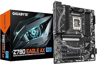 Gigabyte Z790 EAGLE AX Motherboard - Supports Intel Core 14th Gen CPUs, 12+1+１Phases Digital VRM, up to 7600MHz DDR5 (OC), 3xPCIe 4.0 M.2, Wi-Fi 6E, 2.5GbE LAN, USB 3.2 Gen 2