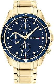 Tommy Hilfiger Analogue Multifunction Quartz Watch for Men with Silver Stainless Steel or Leather Bracelet