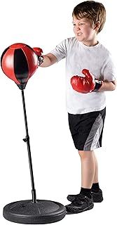 Punch Bag with Gloves, Adjustable Boxing Set with Stand and Punching Ball, Freestanding for Kids Boys, Girls and Beginners