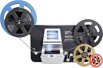 8mm & Super 8 Reels to Digital MovieMaker Pro Film Digitizer,Film Scanner,Converts Frame by MP4 Files, with 2.4'' Screen, Viewing Saving on SD Card(Included) for 3''5''7''9'' Reels