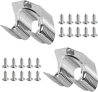 20 Pcs Tool Hooks for Shed Hooks for Garden Tools, Tool Garage Hooks, Garden Tool Storage Organiser Rack Heavy Duty Hooks for Outdoor Garden Shed Tool Holders Double Ladder Hooks, with 40 Screws