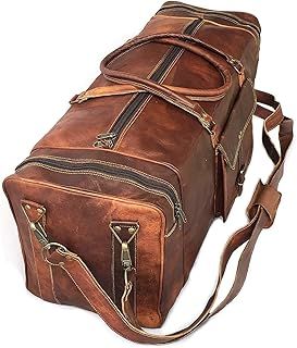 Weekender Leather Travel Bag 80l Quality Vintage Design Ladies Mens Brown Large 68x27x25