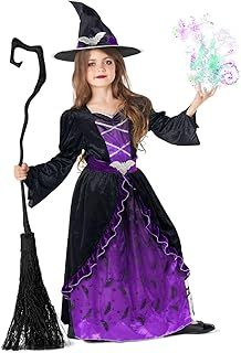 Morph Purple Witch Costume Kids, Halloween Costumes For Girls, Toddler Scary Kids Witch Costume For Girls Witch Costume Kids