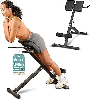 LifePro Multipurpose Roman Chair - Foldable Back Extension Bench & Ab Bench Workout Chair- Versatile At-Home Hyperextension Bench & Ab Chair for Whole-Body Training