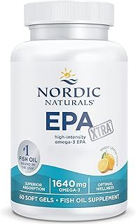 Nordic Naturals, EPA Xtra, 1640mg Omega-3, Fish Oil with EPA and DHA, Lemon Flavour, 60 Softgels, Soy Free, Gluten Free, Non-GMO