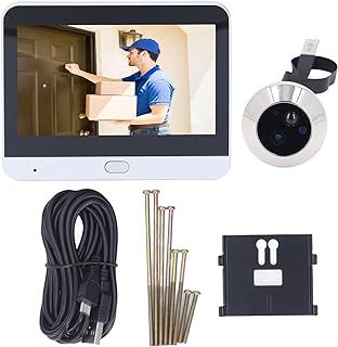 2MP Peep Hole Camera for Front Door Wireless, 4.3inch Screen Ring Peephole Camera, 1920x1080p PIR Motion Detection Smart Security Camera for Home Security