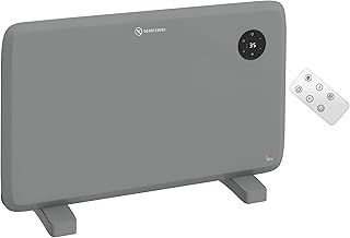 HOMCOM 1200W Electric Panel Heater, Freestanding or Wall Mounted, Convector Heater with LED Display, Open Window Detection, Timer, Overheat Protection, Remote Control, Grey
