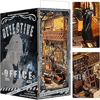 Quanquer DIY Book Nook Kit_with Dust Cover and LED Light 3D Wooden Booknook Fantasy Miniature Dollhouse_Book Nook Kits for Adults and Teens Creativity Gift(Magic Lab