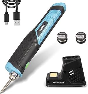 DOMINOX Cordless Soldering Iron 1800mAh with LED Light Ergonomics Handle Rechargeable Battery Soldering Iron, Fast Heating, with Professional Soldering Kit