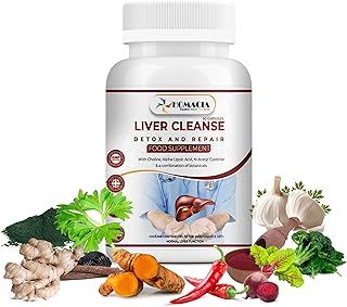 Cleanse Detox and Repair Supplement by Homacia | Choline-Infused Natural & Vegan-Friendly | Liver Health for Women & Men | 60 Caps