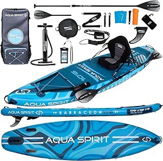Aqua Spirit Barracuda ISUP/Kayak Inflatable Stand Up Paddle Board 2025 | 10'6x32”x6” | Complete Conversion Kit with Paddle, Backpack and more accessories | Adult Beginner/Expert