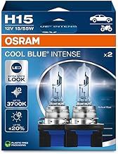 OSRAM COOL BLUE® INTENSE H15, +20% more brightness, up to 3,700K, halogen headlight lamp, LED look, Hanging folding box (2 lamps)