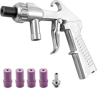 Sand Blasting Gun Kit, Sandblaster Air Siphon Feed Blast Gun with 4pcs 4.5mm / 5mm / 6mm / 7mm Ceramic Nozzles for Abrasive Sand Blaster Blasting