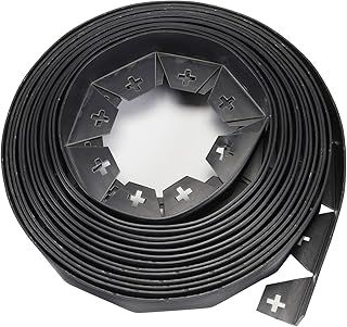 10 Meters Garden Outdoor Flexible Lawn Edging Border Wall Fence Pathway With 50 Strong Securing Pegs (1 x 10m)