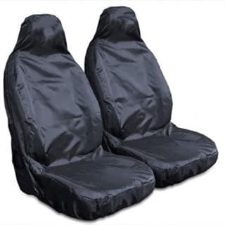 Heavy Duty Black Waterproof Seat Covers for Cars, Vans, MPvs SUVs 4x4s - 2 x Fronts