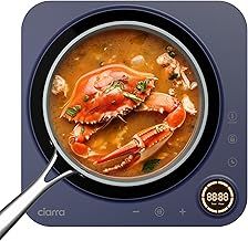 CIARRA CBTIH1A-M Portable Induction Hob 2000W Single Cooking Zone 8 Power Levels Touch Control Glass Panel with Built-In 4 Hours Timer, Automatic Switch Off, Safety Child Lock and Overheat Protection