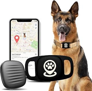 Dog Tracker, Pet Tracker with Dog Collar Tracker Holder, Dog Tracker with No Monthly Fees for Location Tracking, Work with Find My((iOS Only)- Not GPS Tracker