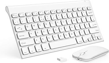 seenda WGJP-031 Small Wireless Keyboard and Mouse, Ultra Compact Rechargeable USB Keyboard and Mouse Combo with Portable Size Low Profile Keys for Windows XP/7/8/10/11 Laptop Computer, White