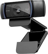 Logitech C920 HD Pro Webcam, Streaming, Full HD 1080p/30fps Video Calling, Clear Stereo Audio, HD Light Correction, Works with Skype, Zoom, FaceTime, Hangouts, PC/Mac/Laptop/Macbook/Tablet - Black