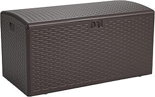 Amazon Basics Organisation and Storage Outdoor Deck Box, 375 litre, Brown