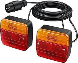 AUTOUTLET 2 x Rear Lights Taillight Set for Trailers, Wired with Screw Assembly 7.5 m Cable, 7-pin Plug, Taillights Trailer Lighting with E-standard Approved for Road Traffic