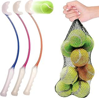 46cm Long Dog Ball Launcher for Dogs with 10 DOG BALLS Dog Toys Dog Ball Thrower Tennis Balls for Dogs Strong Grip Pick Up Throw