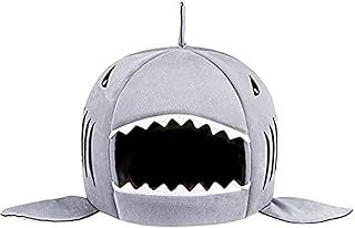 Alytimes Dog Bed Shark Cat Bed Pet Cave for Small Pets with Removable Cushion Water Resistant Bottom Machine Washable Lovely Pet House Gift for Pet