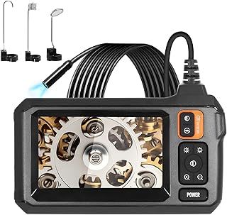 KozyOne Industrial Endoscope Camera with 16.5ft/5m Flexible Cable, 1080P HD 8mm IP67 Waterproof Camera with 4.3" IPS Screen, 8 LED Lights, No App Required