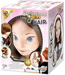 Buki France 5422 Professional Studio Hair Styling Head. Kids Hairdressing Kit Includes 15 Hair Accessories. Children's Pretend Hair Salon Doll Toy. Suitable for Boys & Girls 7+