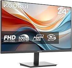 KOORUI E2412F 24 Inch FHD Monitor, Gaming 100Hz, VA Computer Monitors, 1080P Pc Screen, 5ms, VESA 100x100mm, Eye Care, HDMI, VGA