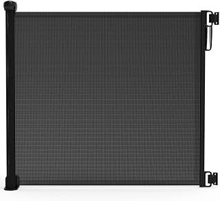 VOUNOT Retractable Stair Gate for Baby, Mesh Dog Gat, Extend Up to 180cm Wide, One-Hand Operation Safety Fabric Door Gate for Indoor, Outdoor, Doorways, Bottom of Stairs and Hallways, Black