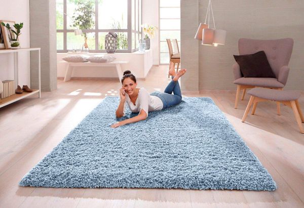 SHAGGY RUG 30MM / 3cm Modern Rugs Living Room Extra Large Small Medium Rectangular Size Soft Touch Thick Pile Living Room Area Rugs Non Shedding (Duck Egg Blue, 60cm x 110cm (2ft x 3.6ft))
