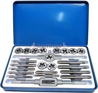UNF (AF) and UNC Tap and Die 24pc Set Imperial with Metal Case TE104