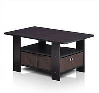 Furinno Andrey Coffee Table with Bin Drawer, Dark Walnut, 80 (W) x 39.6 (H) x 48.3 (D) cm