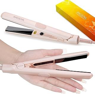 ANGENIL Pro Titanium Flat Iron Hair Straightener 4.5cm Wide, Salon Grade Dual Voltage Straightening and Curler 2-in-1 with Heat Resistant Silicone Mat, Adjustable Temp 160°C-240°C, 15s Fast Heating