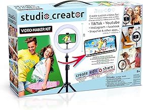 Canal Toys - Video Studio Creator Kit - Become an Influencer - Accessories with Green Background, Tripod and Ring of Light - From 8 years old - INF 001 - Cranberry