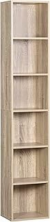 WOLTU Bookcase Wooden, Oak Book Shelf 6 Storage Cubes Unit, Tall Freestanding Bookcases for Living Room, Bedroom SK003hei6