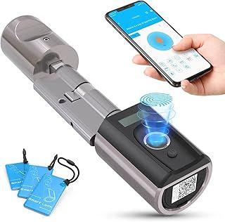 WELOCK Fingerprint Lock, Waterproof Smart, Biometric with App and Smart Card, Adjustable Length for 50-100mm Door