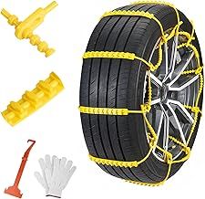 Oziral 10Pcs Snow Chains for Car Adjustable Chains Anti-Slip Car Tyre Wheel Truck SUV Road Bottom Snowy Roads Safety Ice Mud Climbing Width 145-275mm