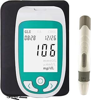 Home Blood Test Kit, 3 In 1 Multifunction Blood Glucose Uric Acid Cholesterol Monitor, Accurate Detection, Suitable for Home Clinic Hospital Travel Use