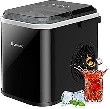 Ice Maker Machine, CUMEOD Countertop Ice Cube Maker with LED Display, Ice Cubes Ready in 6-10 Minutes, Make 12kg 24 Hrs, No Plumbing Self-Cleaning with Ice Scoop & Basket for Home/Office/Bar, 120W