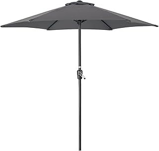 CHRISTOW Garden Parasol Umbrella Polyester Canopy Steel Sunshade With Crank Handle