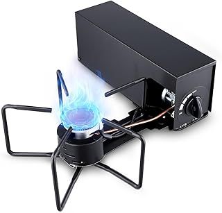 11000W Portable Camping Stove, Foldable Butane Stove with Storage Bag, Foldable and Stable Gas Stove with 5 Stove Stand for Camping, Road Trip, Picnic, Hiking Outdoor Cooking