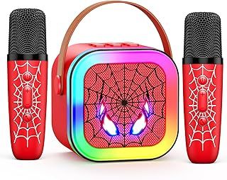 Braxel Karaoke Machine 2 Microphones, Spider Microphone for Kids Toys for 3-12 Year Old Boys Gifts Easter Gifts for Kids Microphone Boys Toys Age 3-9 Teenage Boy Gifts for 3-10 Year Old Boys Girls
