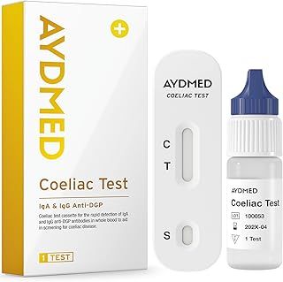 AYDMED Gluten Intolerance Test | Celiac Home Test Kit for Self-Test Screening of Coeliac Disease | Gluten Allergy Test | Results in 10 Minutes | 98% Accuracy Level | CE Certified | One Test
