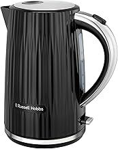 Russell Hobbs Electric Kettle (Hot Water, Tea or Coffee, 1.7L, Push to open lid, Perfect pour spout, Removable washable filter, Illuminated switch, Chrome accents, Black, 3000W) Eden 27361