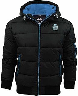Crosshatch Mens Althorpe’ Quilted Padded Hood Jacket Fleece Lined Winter Coat.