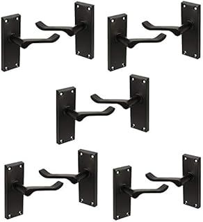 HANDLESTORE Victorian Scroll Matt Black Door Handles - Latch, Lock or Bathroom (Latch Set 5 Pack)